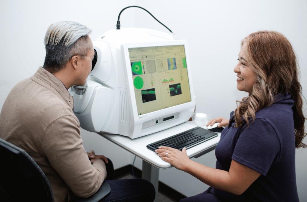 Dr. Irene Mestito-Dao examines a patient's eyes at Henderson Vision Centre